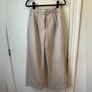 Beige Abercrombie Sloane Wide-Leg Tailored Pant